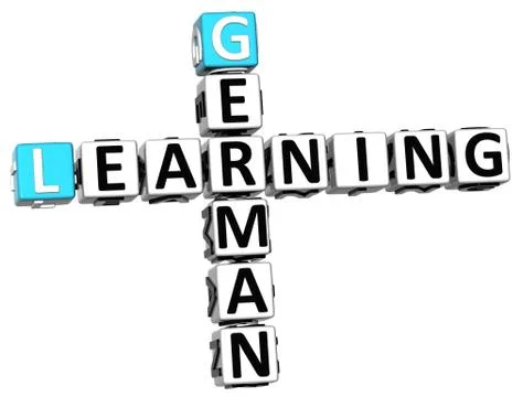 3d learning german crossword Stock Illustration