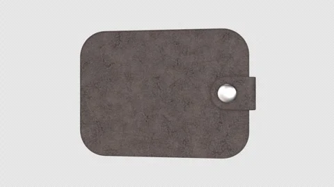 3D Leather Wallet Rotating on a Transparent Background. Seamless Loop. 4K Stock Footage 289004681