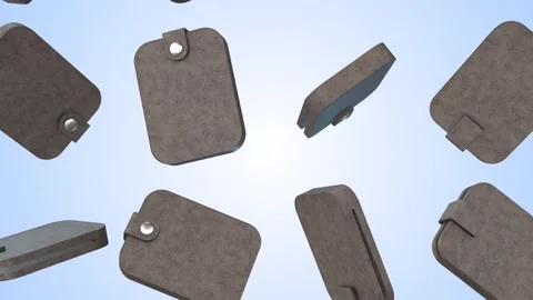 3D Leather Wallets Falling on a Light Background. Wallet Icon 3D Animation. 4K Video stock 289003993
