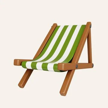 3d leisure chair. elements for camping, hiking , summer camp, traveling, trip Stock Illustration