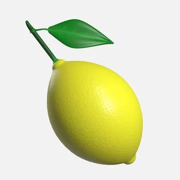 3d lemon isolated on white background. 3d render Stock Illustration