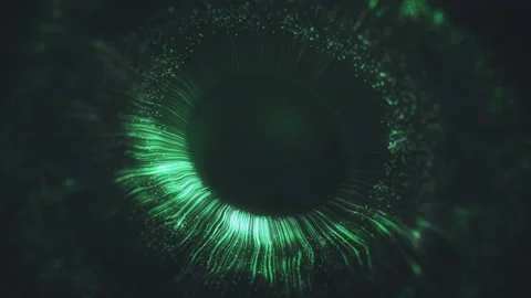 3d lens inside eyes animation. Transparent alpha channel. Eye implants Stock Footage 136783307