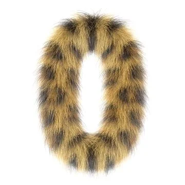 3d Leopard creative decorative fur number 0 Stock Illustration