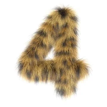 3d  Leopard  creative decorative fur number 4 Stock Illustration
