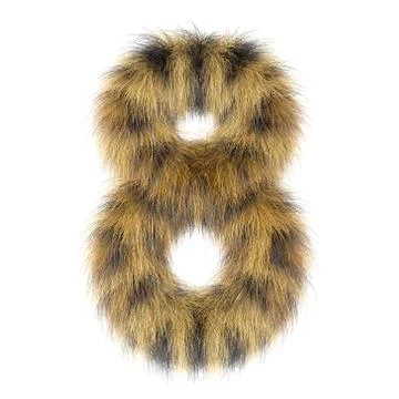 3d  Leopard  creative decorative fur number 8 Stock Illustration