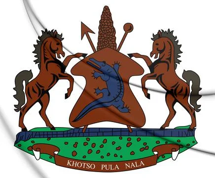 3D Lesotho Coat of Arms. 3D Illustration. Stock Illustration