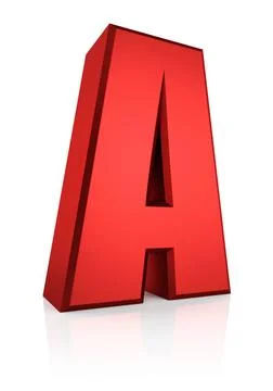 3d Letter A 3d rendering red letter A isolated on white background Copyrig... 스톡 사진