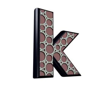 3d letter with abstract texture - k 3d letter with abstract texture - k Co... Stock Photos