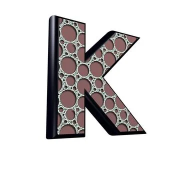 3d letter with abstract texture - K 3d letter with abstract texture - K Co... Stock Photos