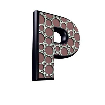3d letter with abstract texture - P 3d letter with abstract texture - P Co... Stock Photos