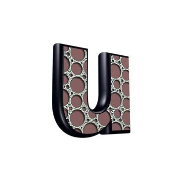3d letter with abstract texture - u 3d letter with abstract texture - u Co... Stock Photos