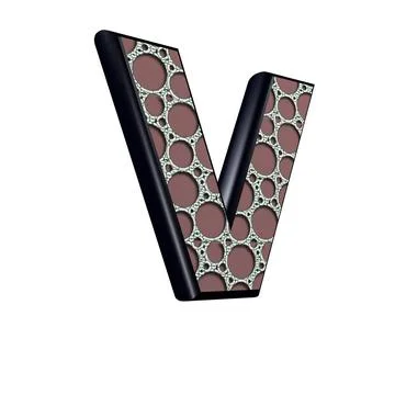 3d letter with abstract texture - V 3d letter with abstract texture - V Co... Stock Photos