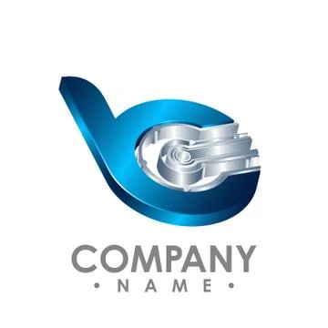 3d Letter B icon. Technology Smart logo, computer and data related business,  Stock Illustration