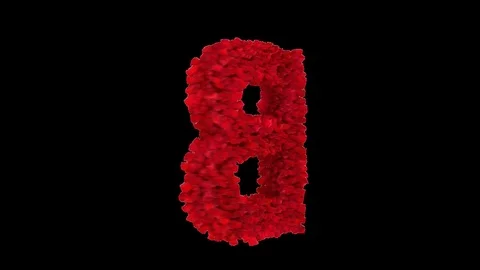 3D letter B made of red roses appearing and seamless turning Stock Footage 74739439
