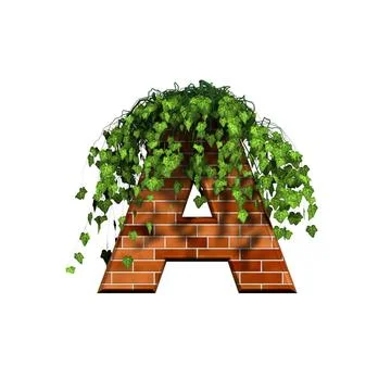 3d letter with brick texture - A 3d letter with brick texture - A Copyrigh... Fotos de archivo