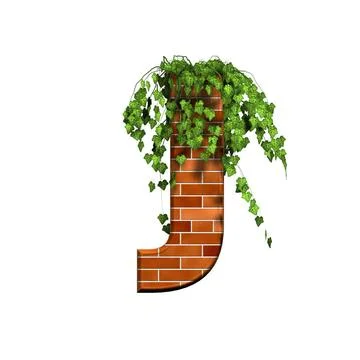 3d letter with brick texture - J 3d letter with brick texture - J Copyrigh... Fotos de archivo