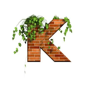 3d letter with brick texture - K 3d letter with brick texture - K Copyrigh... Fotos de archivo