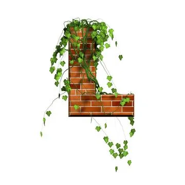 3d letter with brick texture - L 3d letter with brick texture - L Copyrigh... Fotos de archivo