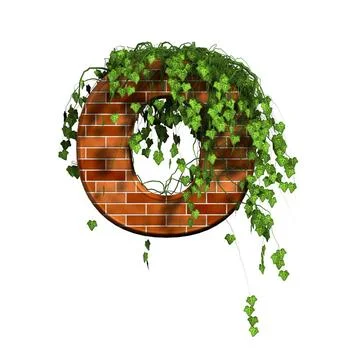 3d letter with brick texture - O 3d letter with brick texture - O Copyrigh... Fotos de archivo