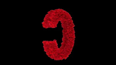 3D letter C made of red roses appearing and seamless turning Stock Footage 74739308