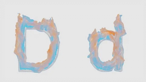 3D letter D appears by fire. Uppercase and lowercase fiery symbols 스톡 동영상 267377403