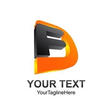 3D Letter FD initial alphabet logo design template element Stock Illustration