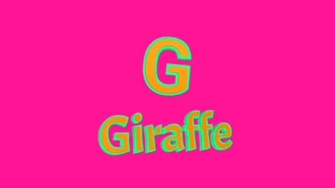 3D letter G and Giraffe floating on a bright pink background Stock Footage 315596255