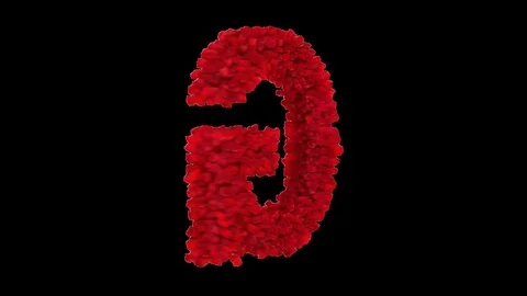 3D letter G made of red roses appearing and seamless turning Stock Footage 74739438