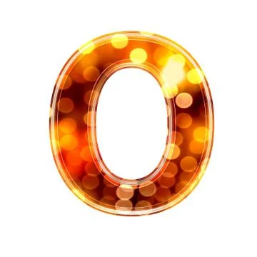 3d letter with glowing lights texture - O Stock Illustration