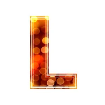 3d letter with glowing lights texture - L Stock Illustration