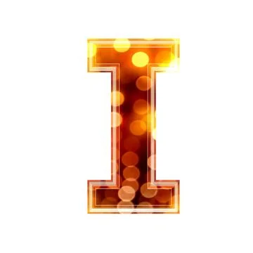 3d letter with glowing lights texture - I Stock Illustration