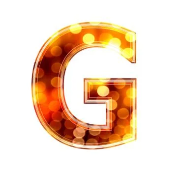 3d letter with glowing lights texture - G Stock Illustration