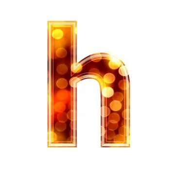 3d letter with glowing lights texture - h Stock Illustration