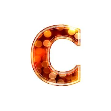 3d letter with glowing lights texture - c Stock Illustration