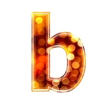 3d letter with glowing lights texture - b Stock Illustration