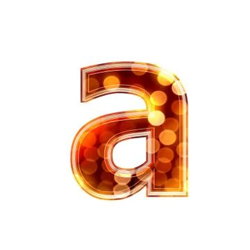 3d letter with glowing lights texture - a Stock Illustration