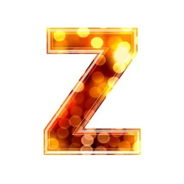 3d letter with glowing lights texture - Z Stock Illustration