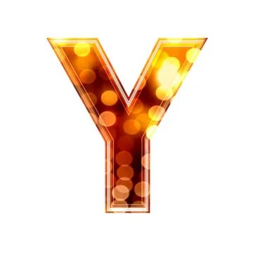 3d letter with glowing lights texture - Y Stock Illustration