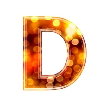 3d letter with glowing lights texture - D Stock Illustration