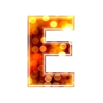 3d letter with glowing lights texture - E Illustrazione stock