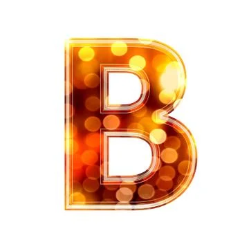 3d letter with glowing lights texture - B Stock Illustration