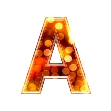 3d letter with glowing lights texture - A Stock Illustration