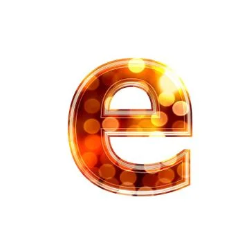 3d letter with glowing lights texture - e Stock Illustration
