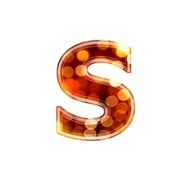 3d letter with glowing lights texture - s Stock Illustration