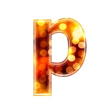 3d letter with glowing lights texture - p Stock Illustration