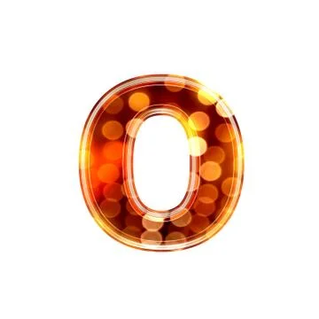 3d letter with glowing lights texture - o Stock Illustration