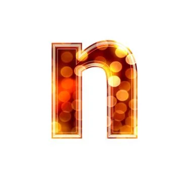 3d letter with glowing lights texture - n Stock-Illustration