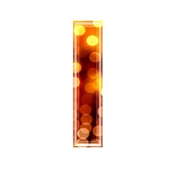 3d letter with glowing lights texture - l Stock Illustration