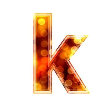 3d letter with glowing lights texture - k Stock Illustration