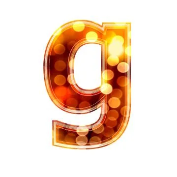 3d letter with glowing lights texture - g Stock Illustration